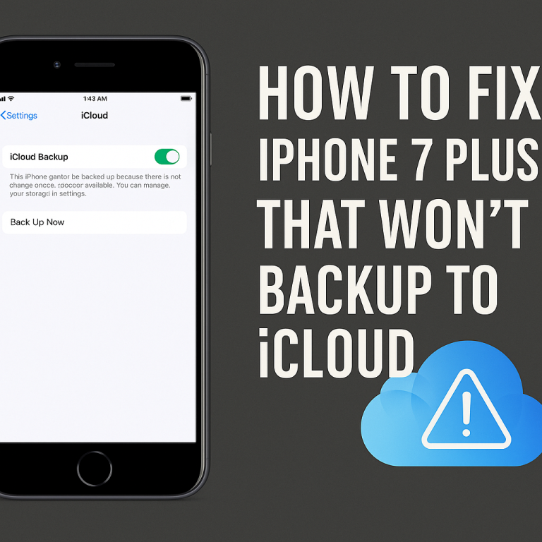 How to Fix iPhone 7 Plus That Won’t Backup to iCloud