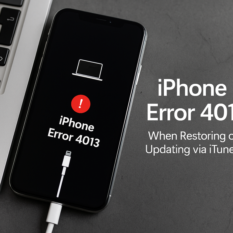 How to Fix iPhone Error 4013 When Restoring or Updating via iTunes