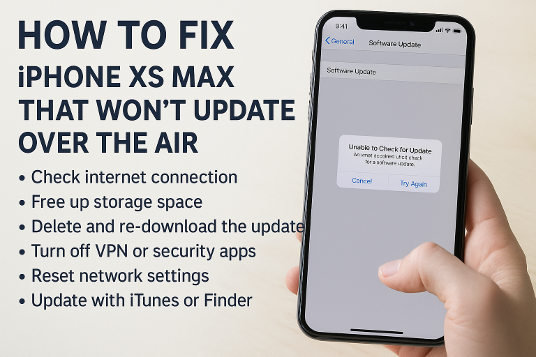 How to Fix iPhone XS Max That Won’t Update Over the Air (OTA)