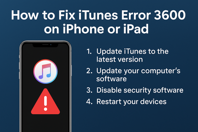 How to Fix iTunes Error 3600 on iPhone or iPad