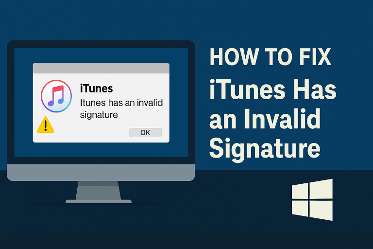 How to Fix “iTunes Has an Invalid Signature” Error on Windows