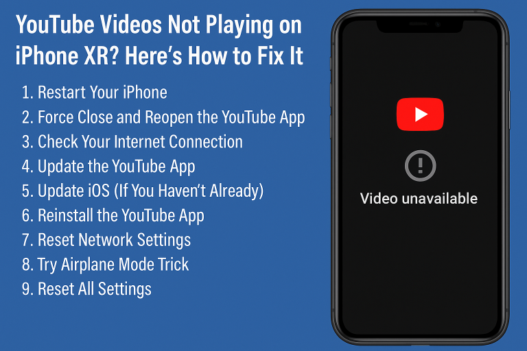 YouTube Videos Not Playing on iPhone XR? Here’s How to Fix It