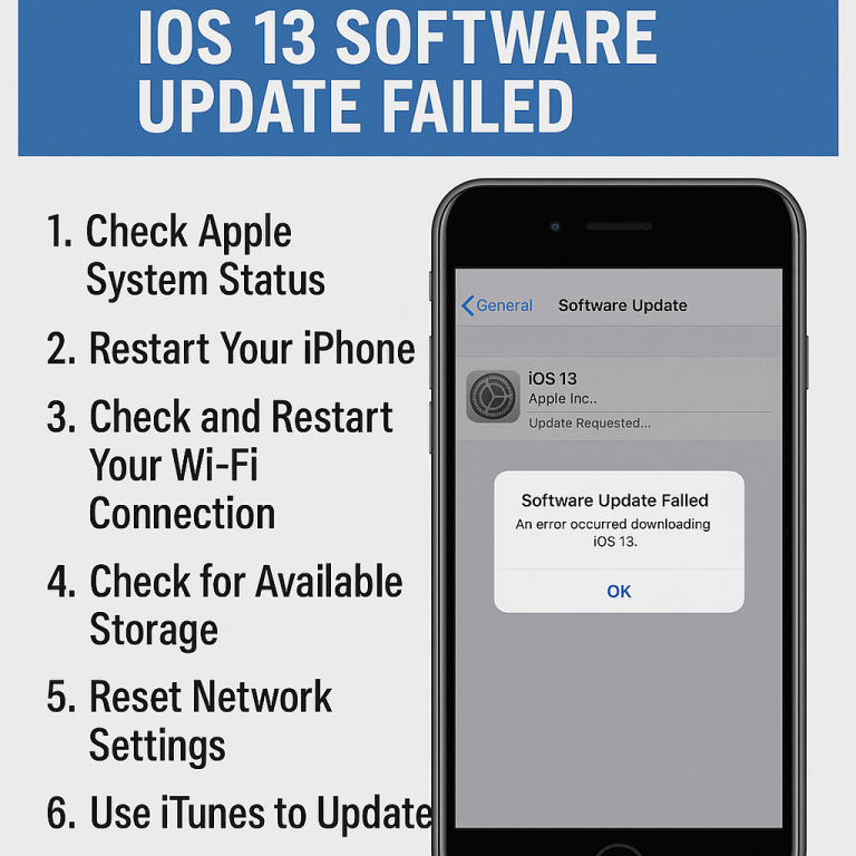 How to Fix iPhone 7 Plus iOS 13 Software Update Failed