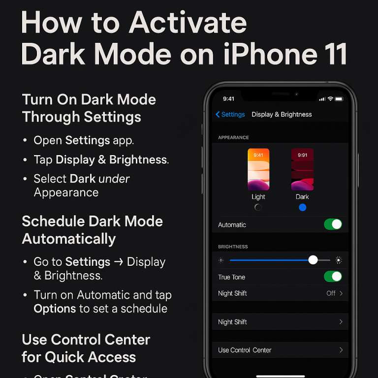 How to Activate Dark Mode on iPhone 11