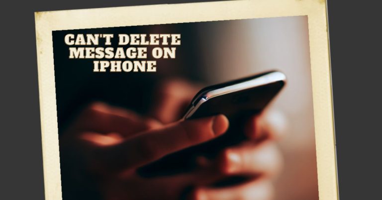 Can't Delete Message On iPhone