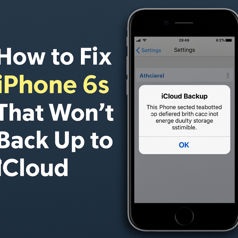 How to Fix iPhone 6s That Won’t Back Up to iCloud