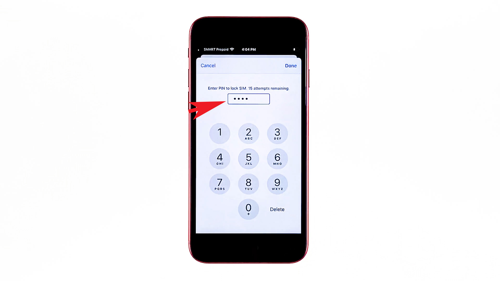 set-change SIM PIN iPhone SE 2020 - enter code