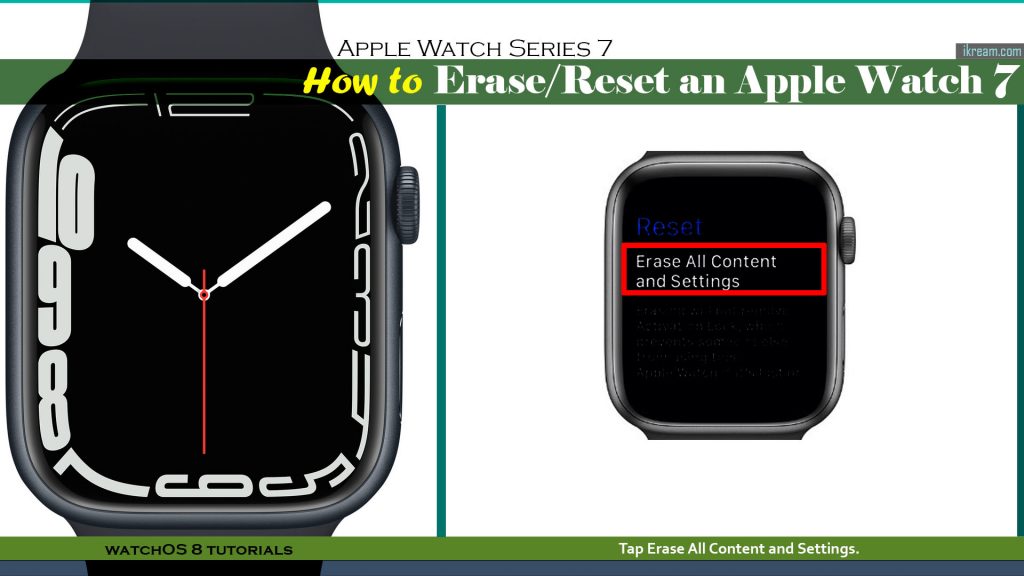 factory reset apple watch7 eraseallcontent