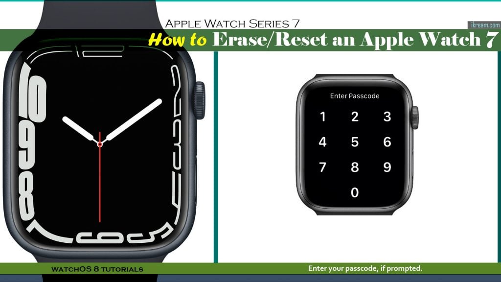 factory reset apple watch7 passcode