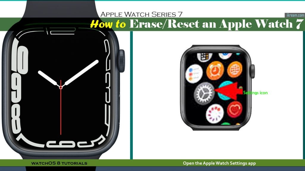 factory reset apple watch7 settings