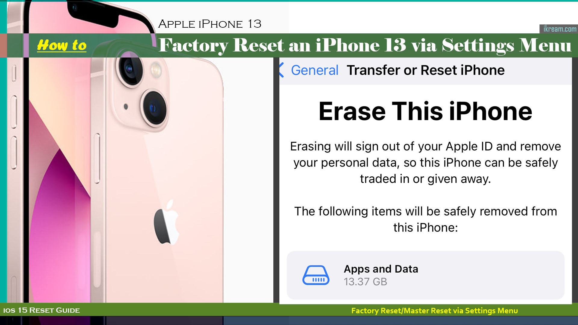 How to Factory Reset iPhone 13 via Settings Erase all Data