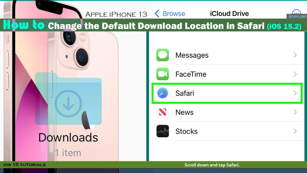 change default safari download location iphone13 safari