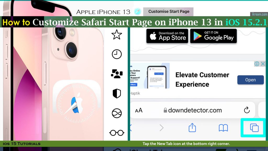 customize safari start page iphone13 ios15 newtab