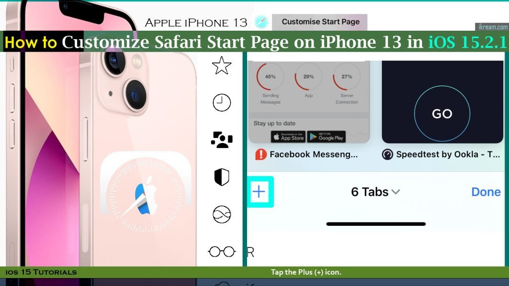customize safari start page iphone13 ios15 plusicon