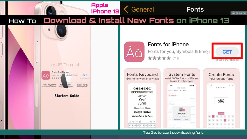 download and install new font iphone13 ios15 get