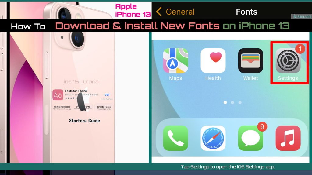 download and install new font iphone13 ios15 settings