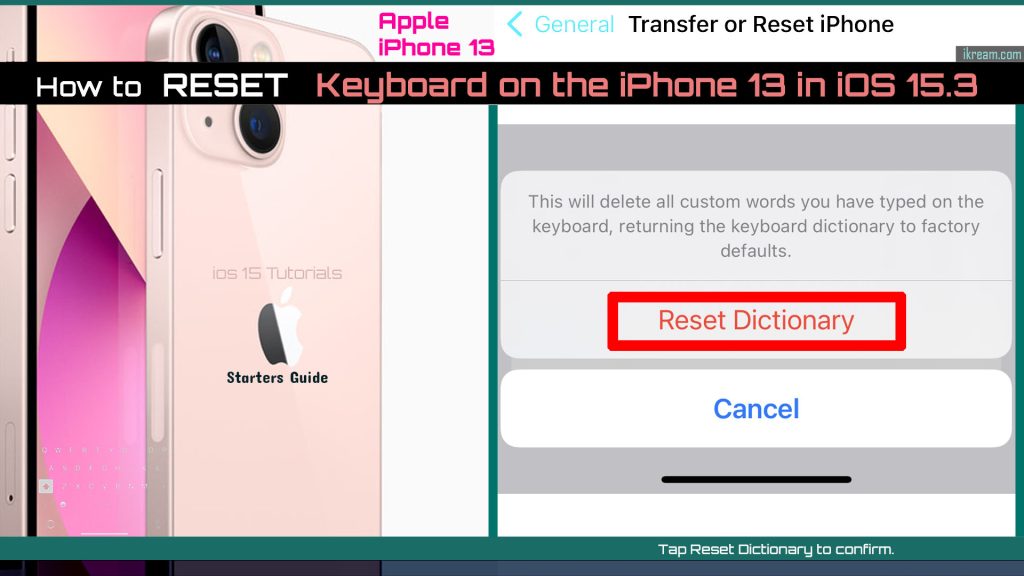 reset keyboard iphone 13 ios153 confirmreset