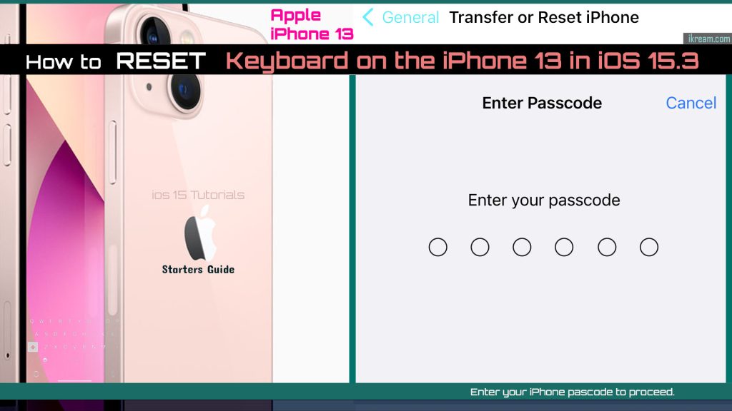 reset keyboard iphone 13 ios153 passcode