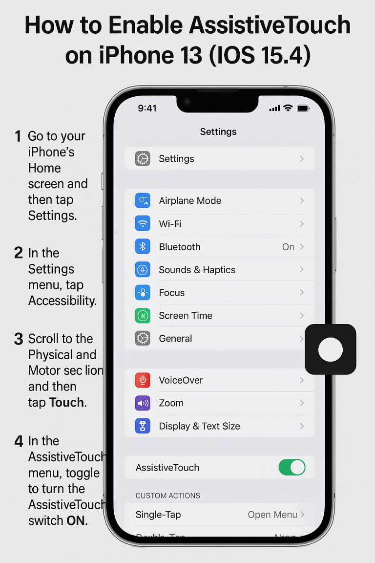 How to Enable AssistiveTouch on iPhone 13 (iOS 15.4)