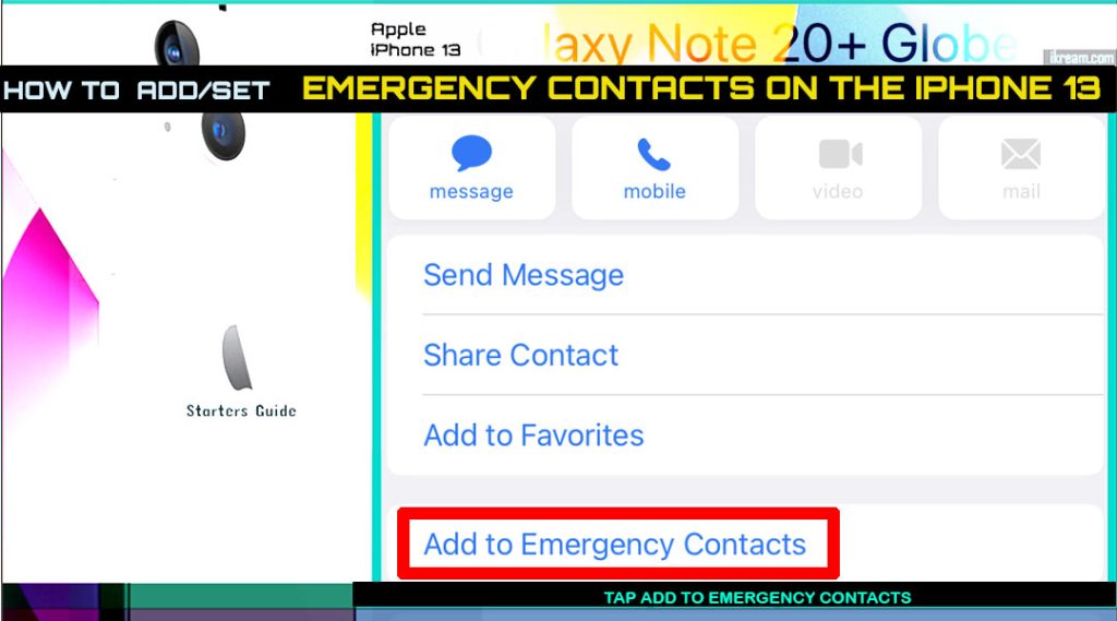 add set emergency contact on iphone13 A2EC