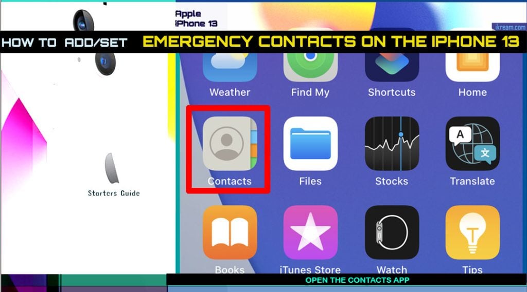 add set emergency contact on iphone13 contactsapp