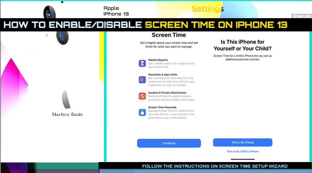 enable disable screen time iphone13 SETUP