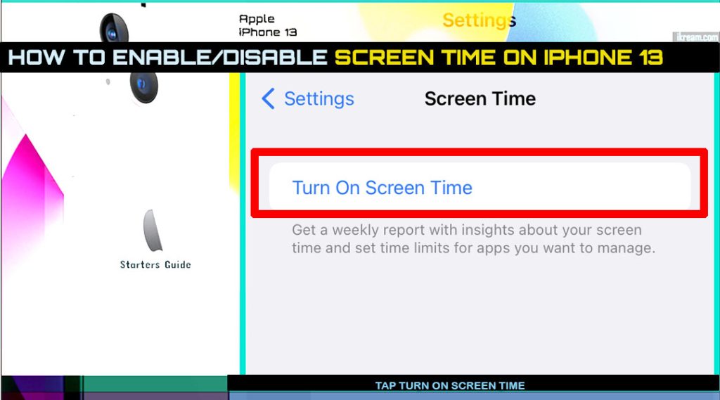 How to Turn Screen Time On and Off on iPhone 13 4 enable disable screen time iphone13 TO