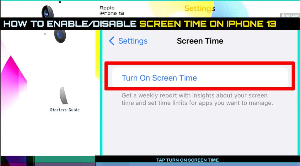 enable disable screen time iphone13 TO