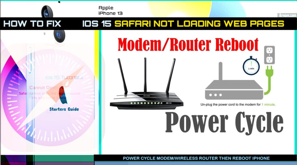 fix iphone13 safari cant open webpages powercycle