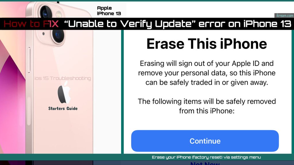 fix iphone13 unable to verify update error factory reset