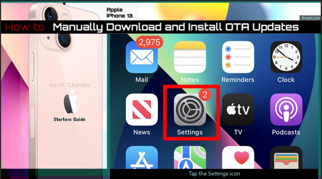 manually download install ota updates iphone 13 settings