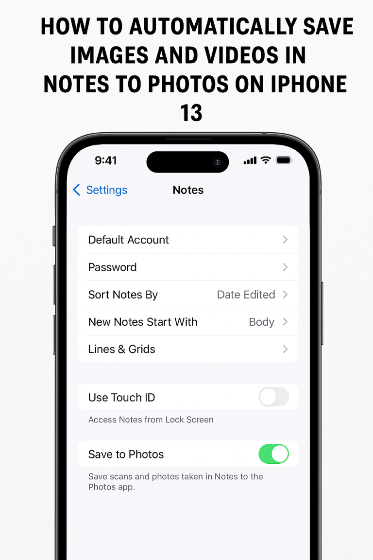 How to Automatically Save Notes App Images and Videos to Photos on iPhone 13