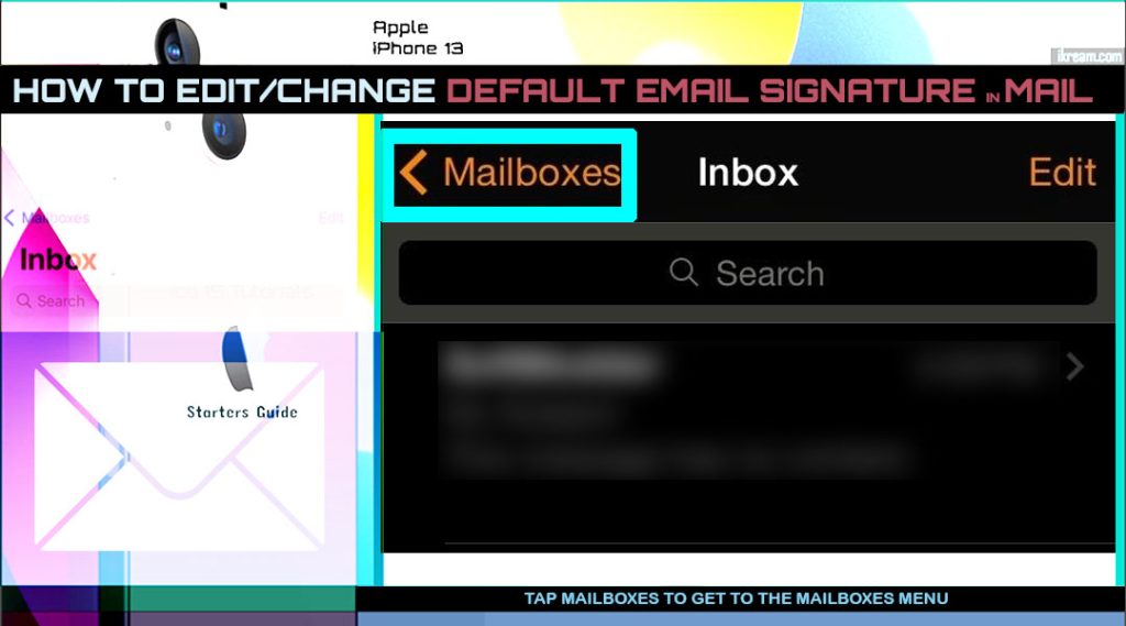 change default email signature iphone13 mail MB