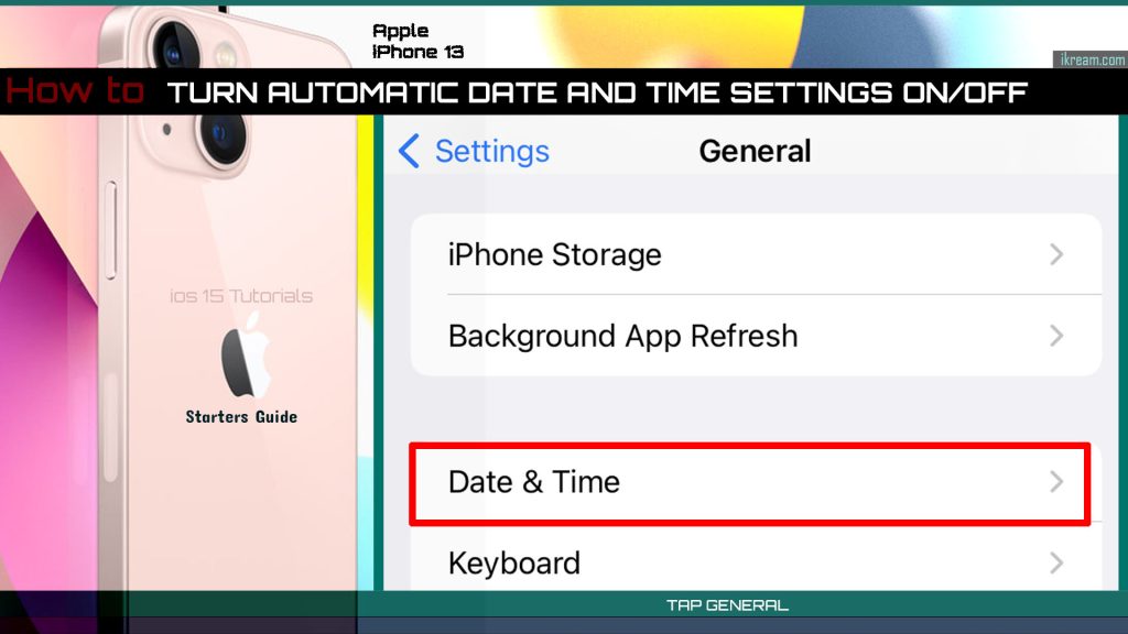 enable disable automatic date time iphone13 DT