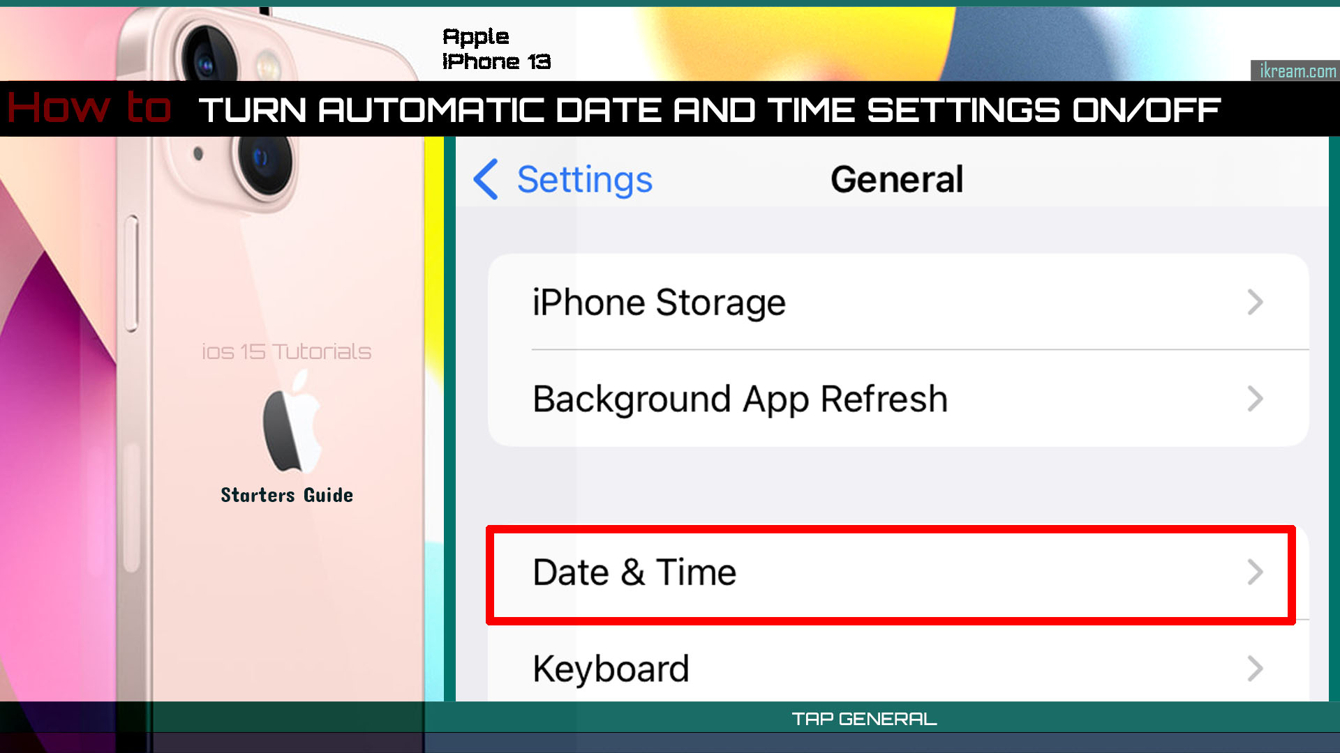 How to Disable/Enable Automatic Date and Time on iPhone 13 iKream