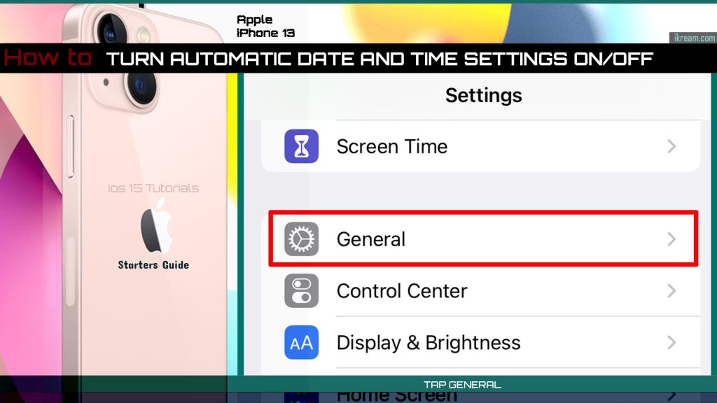 enable disable automatic date time iphone13 GENERAL