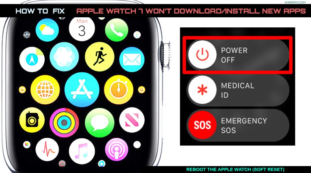 fix apple watch7 cannot download install apps REBOOT