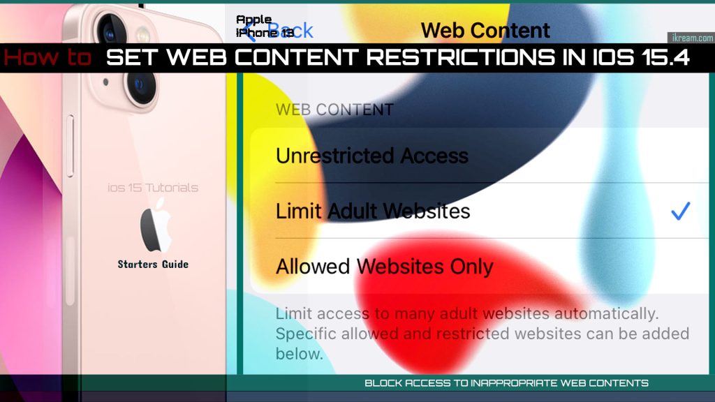 set web content restrictions iphone13 ios15 featured