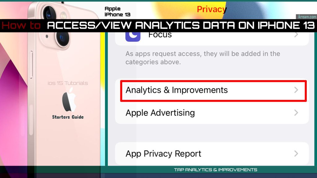 view analytics data iphone13 ios15 ANI