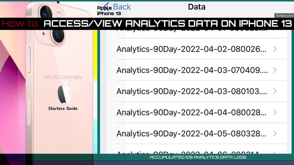 view analytics data iphone13 ios15 DATA LOGS