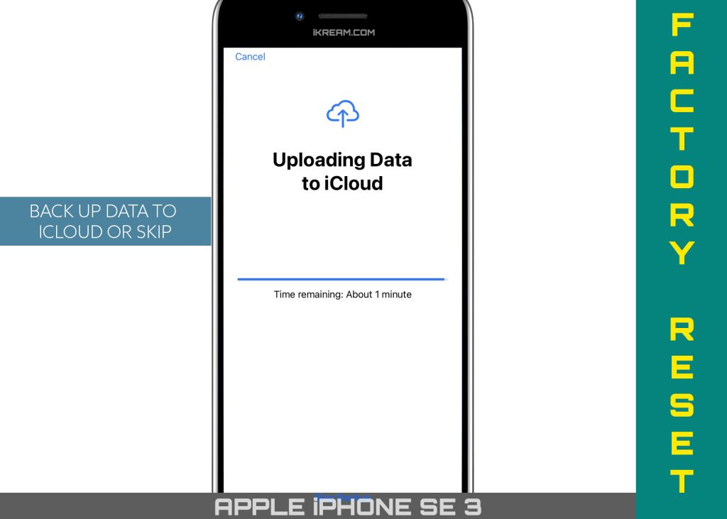 factory reset iphone se3 2022 BACK UP