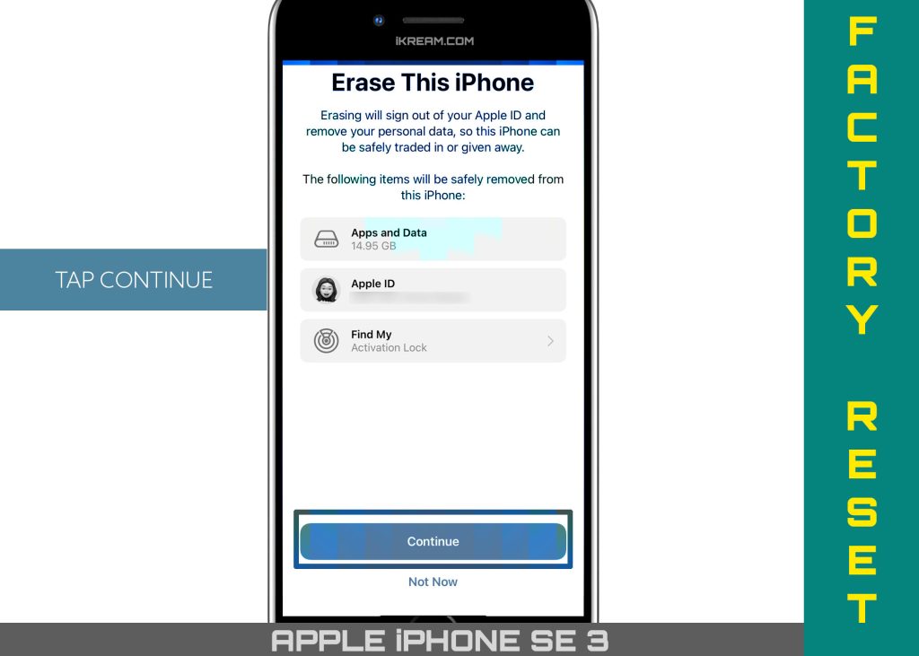 factory reset iphone se3 2022 CONT