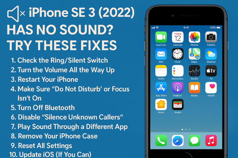 iPhone SE 3 (2022) Has No Sound? Try These Fixes