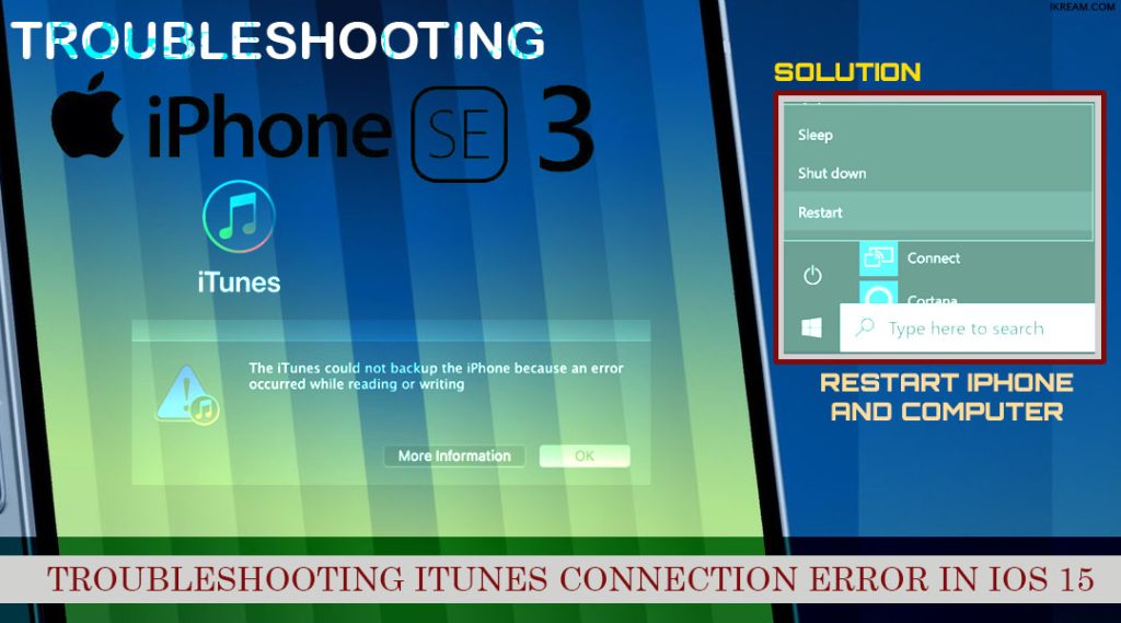 iphone se3 wont connect to iTunes REBOOT