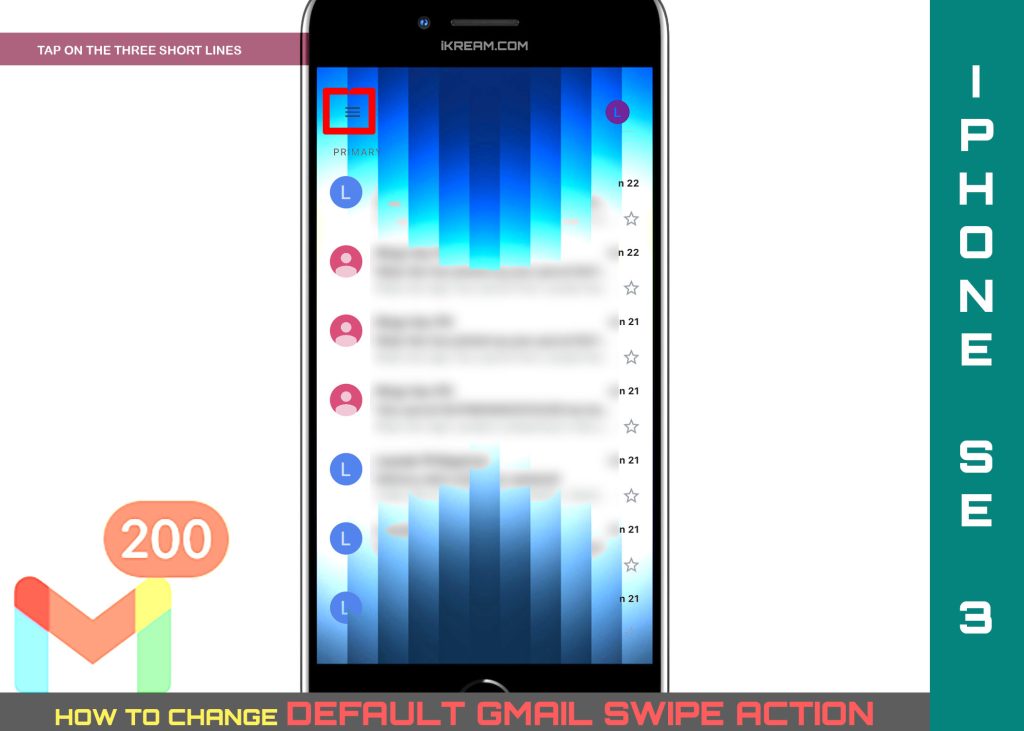 change gmail swipe action iphone se3 2022 TRIPLELINE