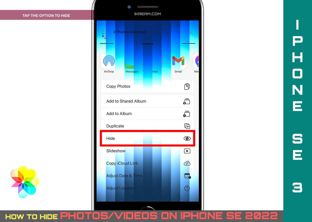 hide photos videos iphone se3 HIDE