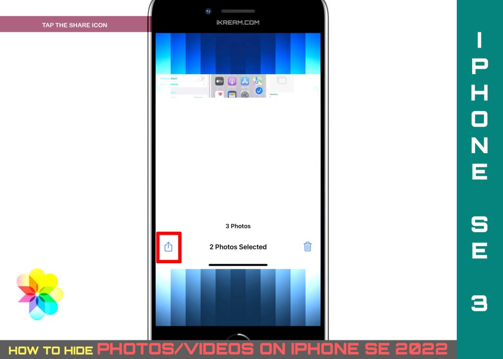 hide photos videos iphone se3 SHARE ICON