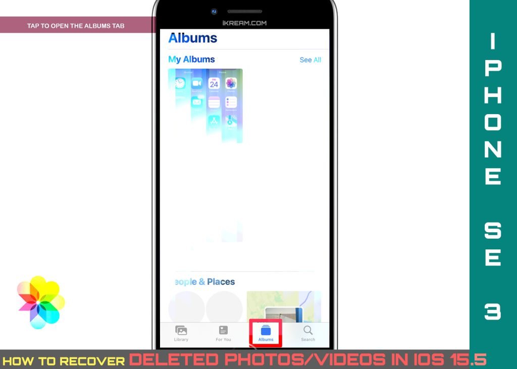 recover deleted photos on iphone se3 ALBUMS