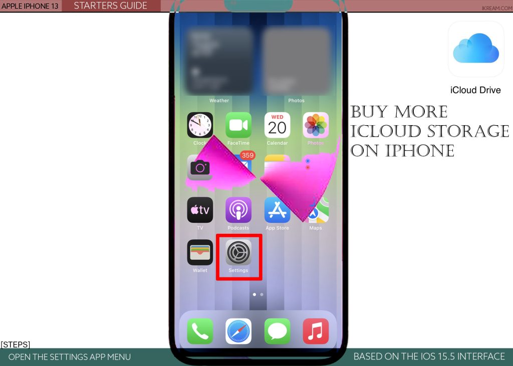 buy more icloud storage iphone13 SETTINGS