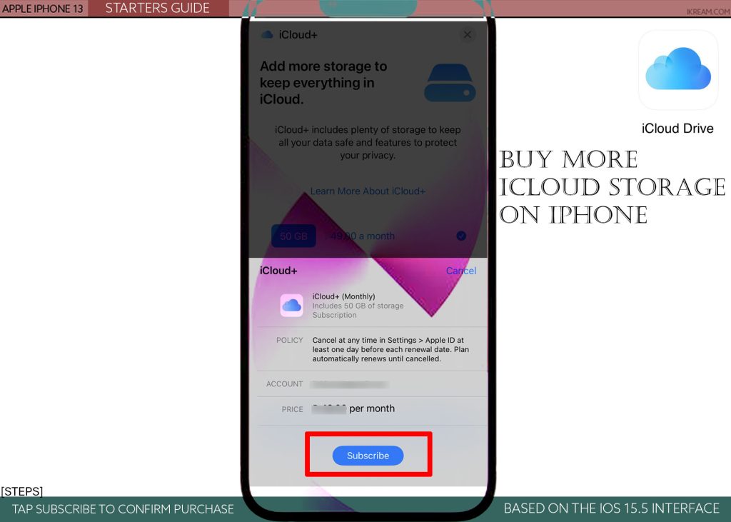 buy more icloud storage iphone13 SUBSCRIBE